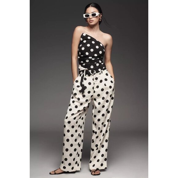 Siempre Danie Dot High-Rise Straight-Leg Trousers XL - Picture 1 of 3
